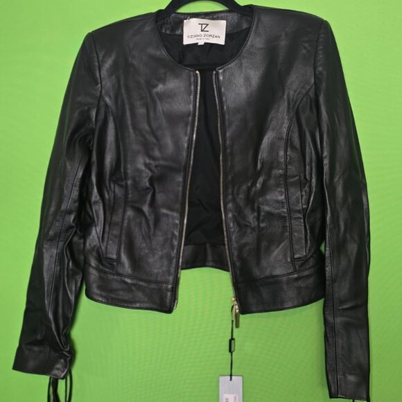 TIZIANO ZORZAN Made in Italy Jackets & Blazers - Tiziano Zorzan Italian Black Leather Jacket – Model MD212 Giacca Pelle – Size 44